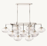 CABRETTE CLEAR GLASS LINEAR CHANDELIER 54"