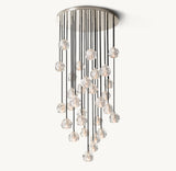 BOULE DE CRISTAL CLEAR GLASS ROUND CLUSTER CHANDELIER 30"