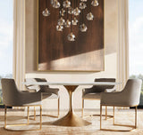 BOULE DE CRISTAL SMOKE GLASS ROUND CLUSTER CHANDELIER 40"