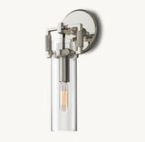MACHINIST GLASS CYLINDER SCONCE 9"