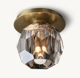 BOULE DE CRISTAL SMOKE GLASS PETITE FLUSHMOUNT