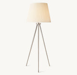 REED WHITE PLEATED SILK SHADE FLOOR LAMP
