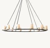 PAUILLAC FABRIC SHADE ROUND CHANDELIER 60"
