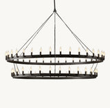 CAMINO VINTAGE CANDELABRA TWO-TIER CHANDELIER 71"