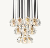 BOULE DE CRISTAL CLEAR GLASS ROUND CLUSTER CHANDELIER 19"