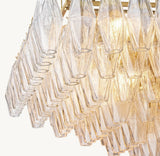 CHIARA CLEAR GLASS TIERED RECTANGULAR CHANDELIER 74"