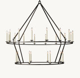 19TH C. ENGLISH OPENWORK TWO-TIER ROUND CHANDELIER 62"