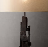 BRUTALIST TORCH-CUT BUFFET LAMP