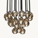 BOULE DE CRISTAL SMOKE GLASS ROUND CLUSTER CHANDELIER 24"