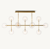 GLASS GLOBE MOBILE LINEAR CHANDELIER