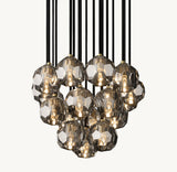 BOULE DE CRISTAL SMOKE GLASS ROUND CLUSTER CHANDELIER 19"