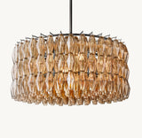 CHIARA SMOKE GLASS ROUND CHANDELIER 37"