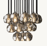 BOULE DE CRISTAL SMOKE GLASS ROUND CLUSTER CHANDELIER 19"