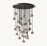 BOULE DE CRISTAL SMOKE GLASS ROUND CLUSTER CHANDELIER 40"