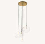 GLASS GLOBE MOBILE CLUSTER CHANDELIER 28"