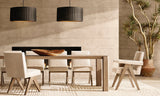 REED BLACK PLEATED DRUM PENDANT