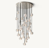 BOULE DE CRISTAL CLEAR GLASS ROUND CLUSTER CHANDELIER 30"