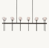 BOULE DE CRISTAL CLEAR GLASS DOUBLE LINEAR CHANDELIER 60"