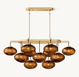 CABRETTE AMBER GLASS LINEAR CHANDELIER 54"