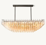 CHIARA CLEAR GLASS TIERED RECTANGULAR CHANDELIER 54"