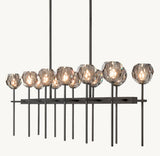 BOULE DE CRISTAL SMOKE GLASS DOUBLE LINEAR CHANDELIER 60"