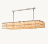 CHIARA CLEAR GLASS RECTANGULAR CHANDELIER 74"