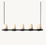 PAUILLAC FABRIC SHADE LINEAR CHANDELIER 49"