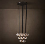 BOULE DE CRISTAL CLEAR GLASS ROUND CLUSTER CHANDELIER 19"