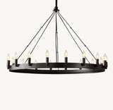 CAMINO VINTAGE CANDELABRA ROUND CHANDELIER 38"