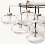 CABRETTE CLEAR GLASS LINEAR CHANDELIER 54"