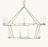 19TH C. ENGLISH OPENWORK TWO-TIER ROUND CHANDELIER 40"