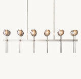 BOULE DE CRISTAL SMOKE GLASS DOUBLE LINEAR CHANDELIER 60"