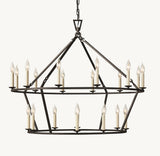 19TH C. ENGLISH OPENWORK TWO-TIER ROUND CHANDELIER 40"
