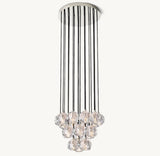 BOULE DE CRISTAL CLEAR GLASS ROUND CLUSTER CHANDELIER 19"