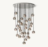 BOULE DE CRISTAL SMOKE GLASS ROUND CLUSTER CHANDELIER 40"