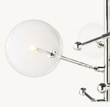 GLASS GLOBE MOBILE SIX-ARM CHANDELIER 40"