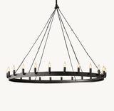 CAMINO VINTAGE CANDELABRA ROUND CHANDELIER 50"