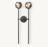 BOULE DE CRISTAL SMOKE GLASS GRAND DOUBLE SCONCE