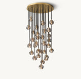 BOULE DE CRISTAL SMOKE GLASS ROUND CLUSTER CHANDELIER 30"
