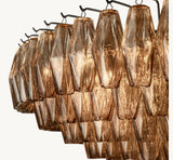CHIARA SMOKE GLASS TIERED ROUND CHANDELIER 62"