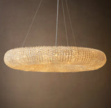 CRYSTAL HALO CLEAR ROUND LED CHANDELIER 41"