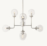 BISTRO GLOBE CLEAR GLASS CHANDELIER 34"