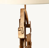 BRUTALIST TORCH-CUT BUFFET LAMP