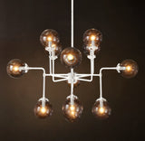 BISTRO GLOBE CLEAR GLASS CHANDELIER 42"