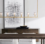 BOULE DE CRISTAL CLEAR GLASS LINEAR CHANDELIER 48"