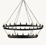 CAMINO VINTAGE CANDELABRA TWO-TIER CHANDELIER 50"