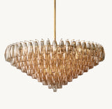 CHIARA SMOKE GLASS TIERED ROUND CHANDELIER 47"
