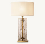LATTICE SMOKE GLASS TABLE LAMP