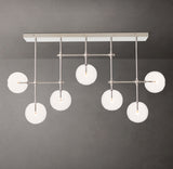 GLASS GLOBE MOBILE LINEAR CHANDELIER 60"