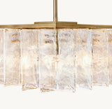 LATTICE CLEAR GLASS RECTANGULAR CHANDELIER 49"